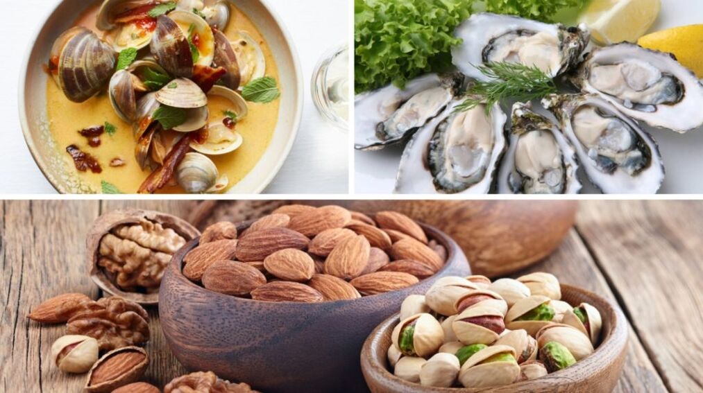 Les fruits de mer et les noix aident à augmenter les niveaux de testostérone dans le corps d'un homme